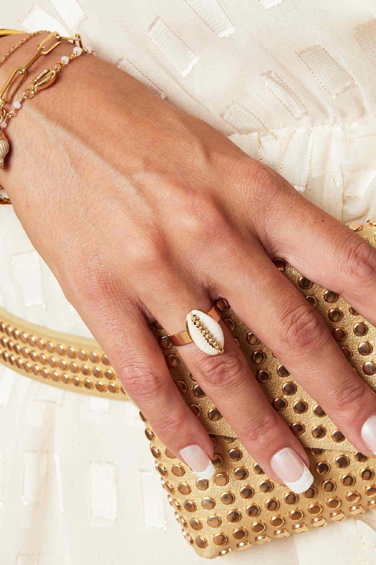 Schelp ring goud