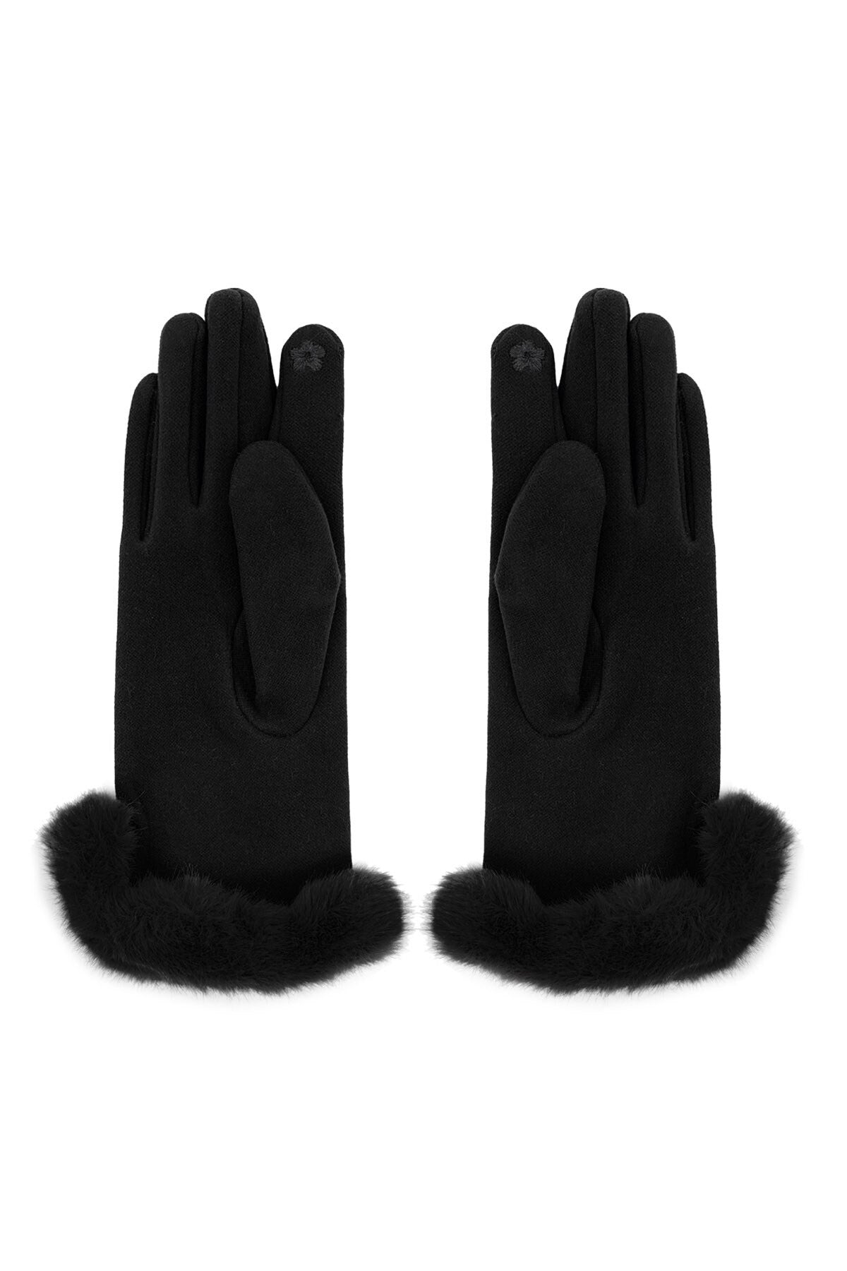 Handschoenen fluffy elegance - zwart