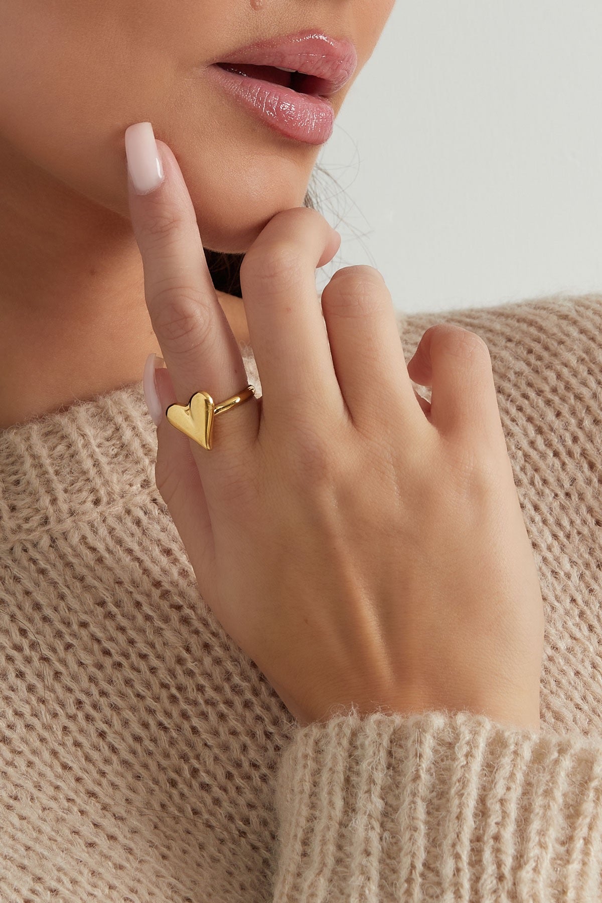 Classy hart ring goud
