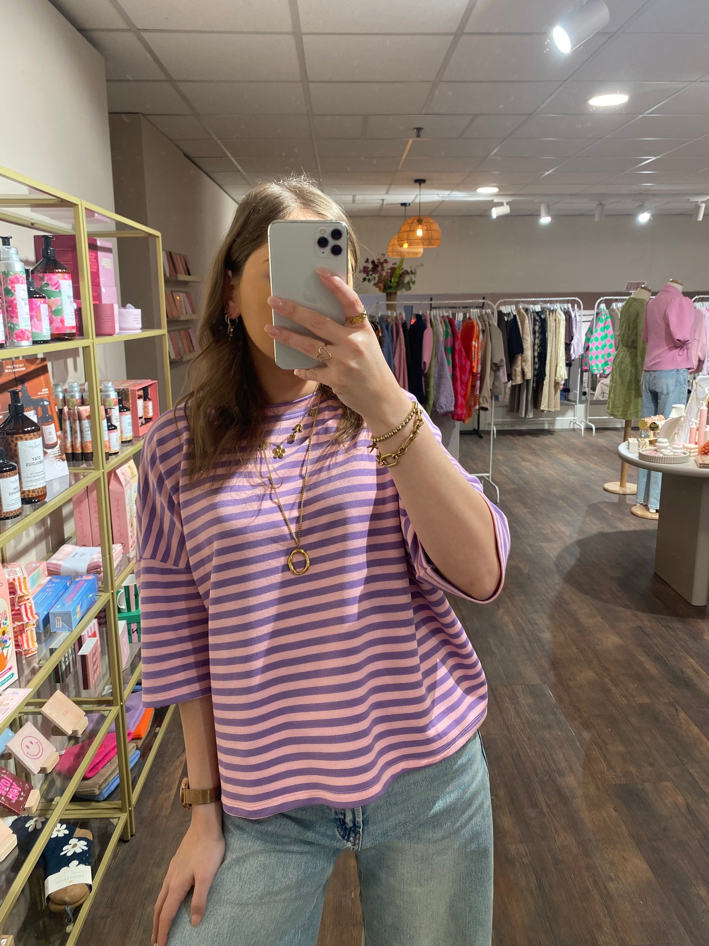 Casual shirt met zachte stof en frisse kleurencombinatie.