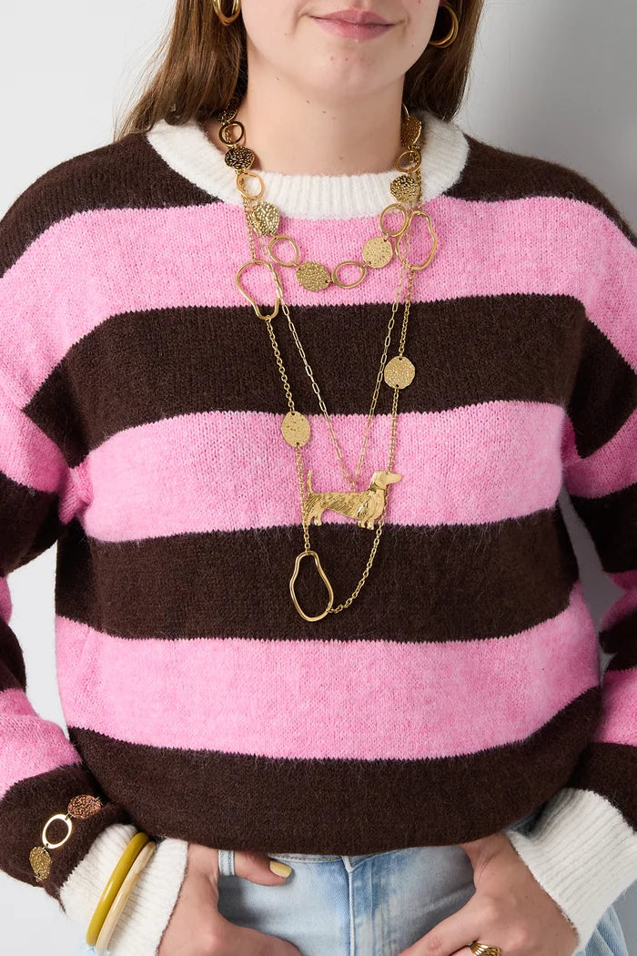 Coins met open cirkel ketting goud