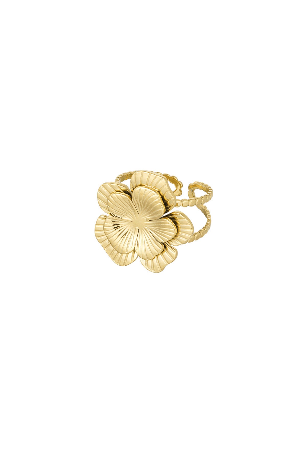 Grote bloem ring goud