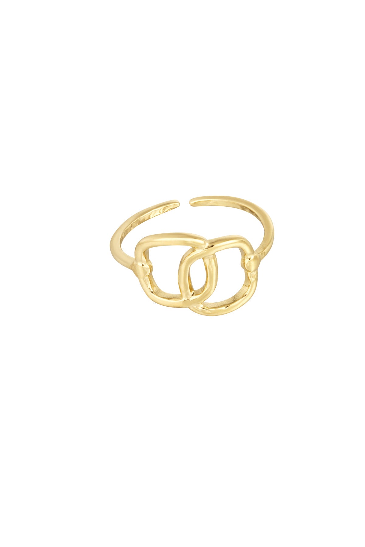 Verbonden vierkantjes ring goud