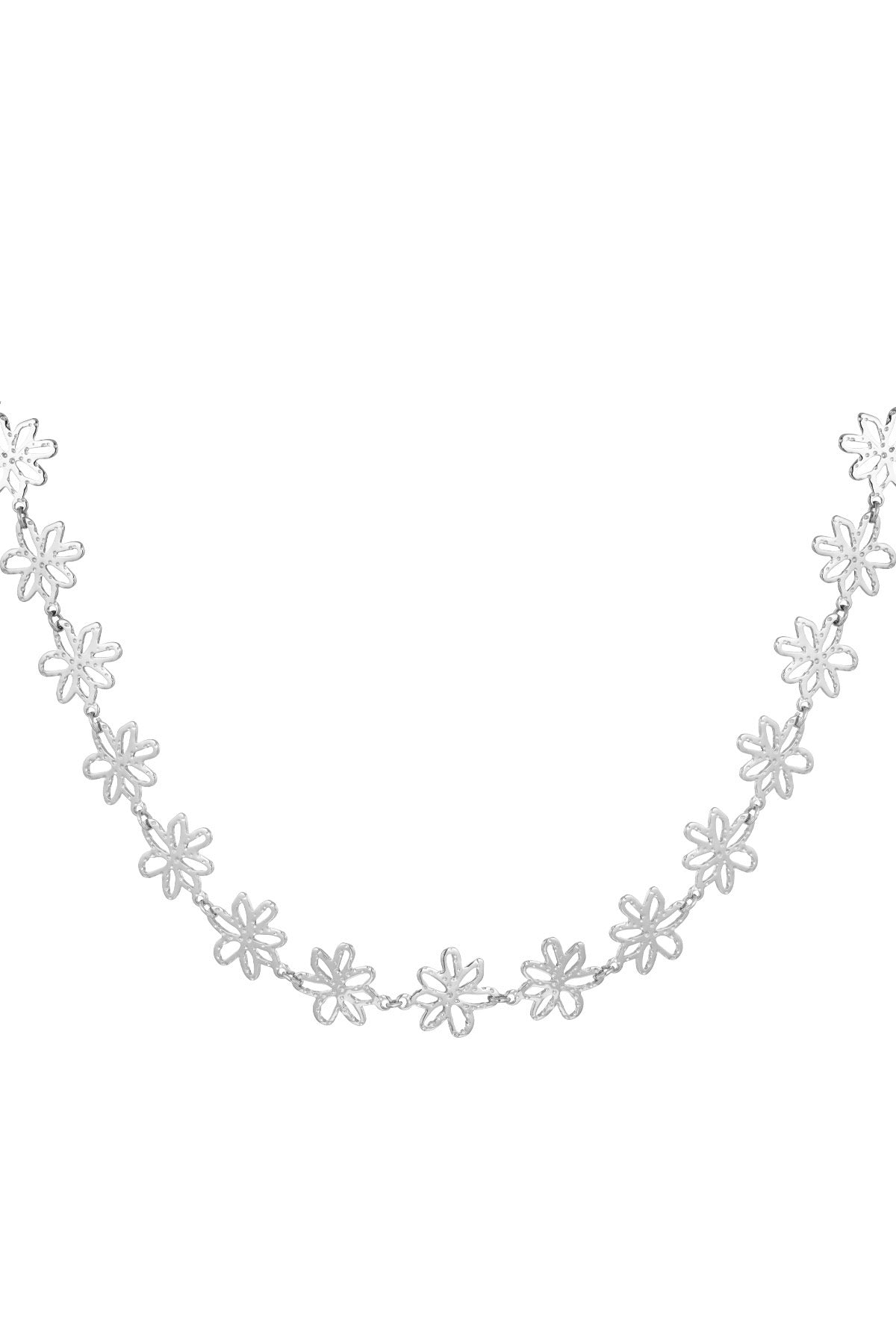 Flower party ketting zilver