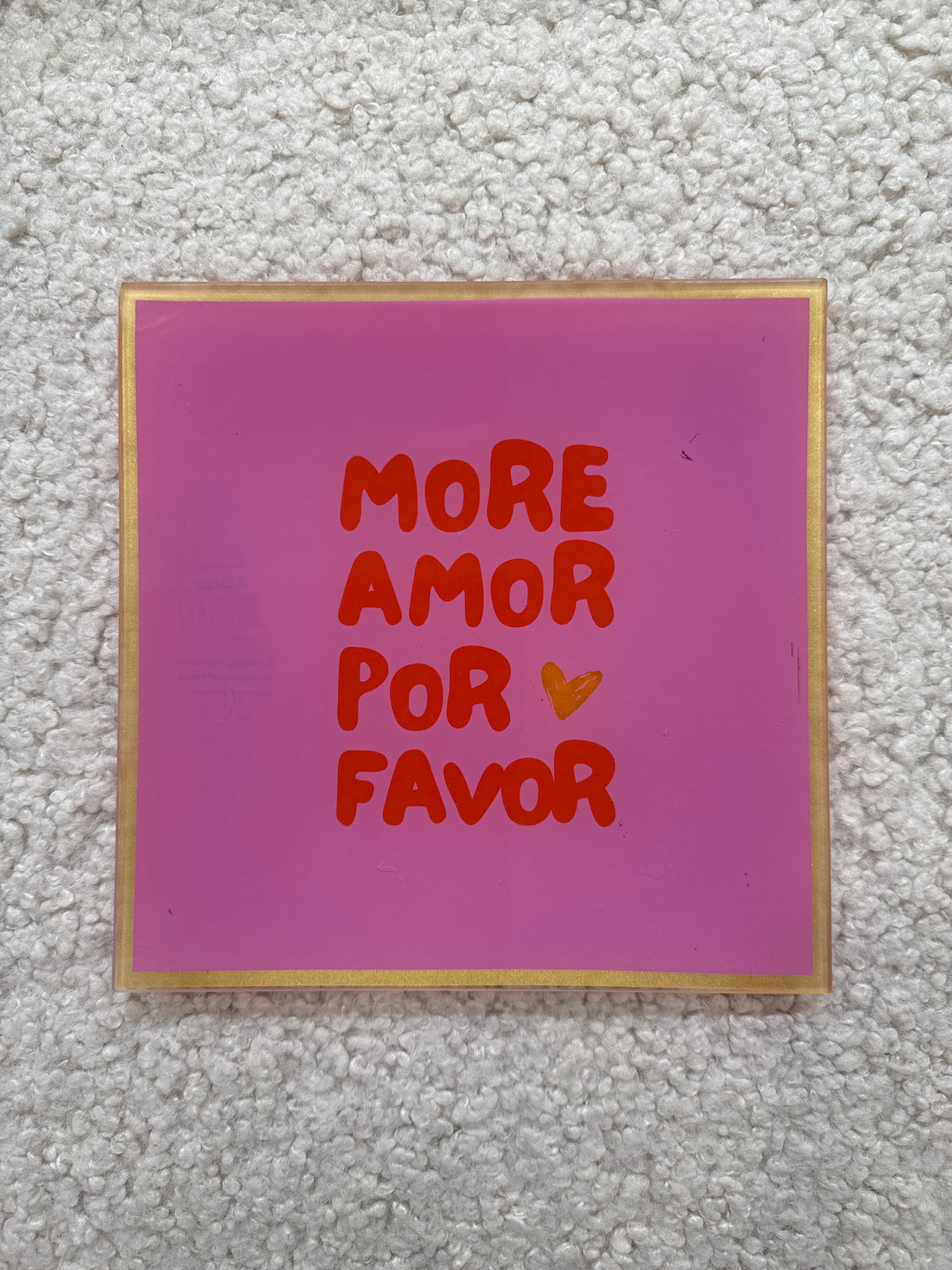 Plate vierkant more amor por favor