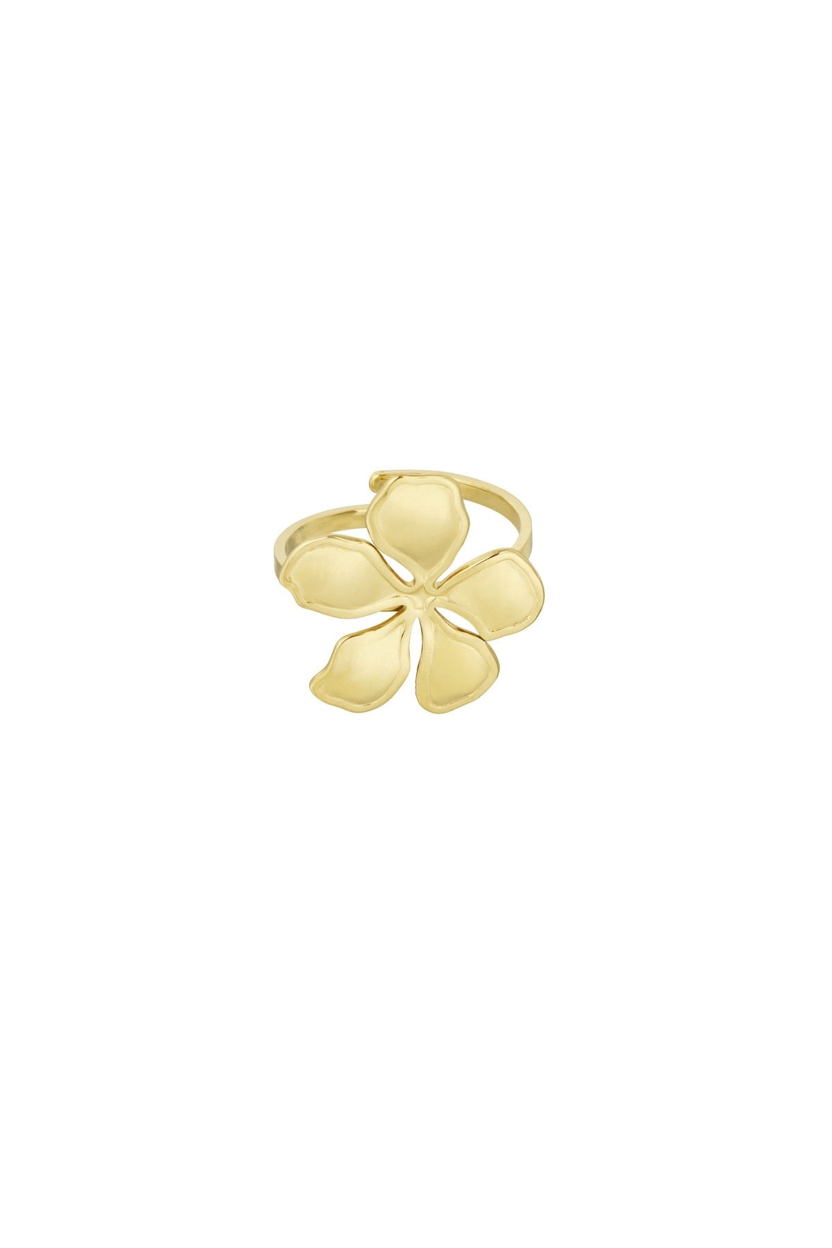 Statement bloem ring goud