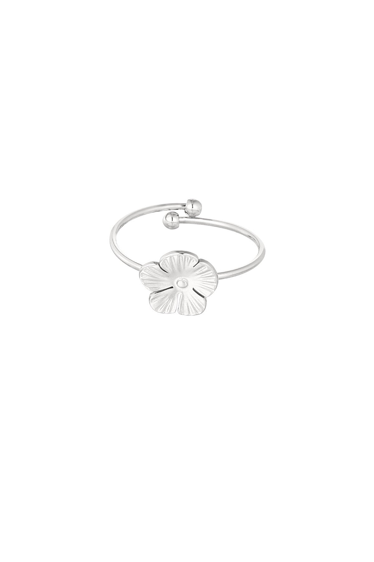 Schattige bloem ring zilver