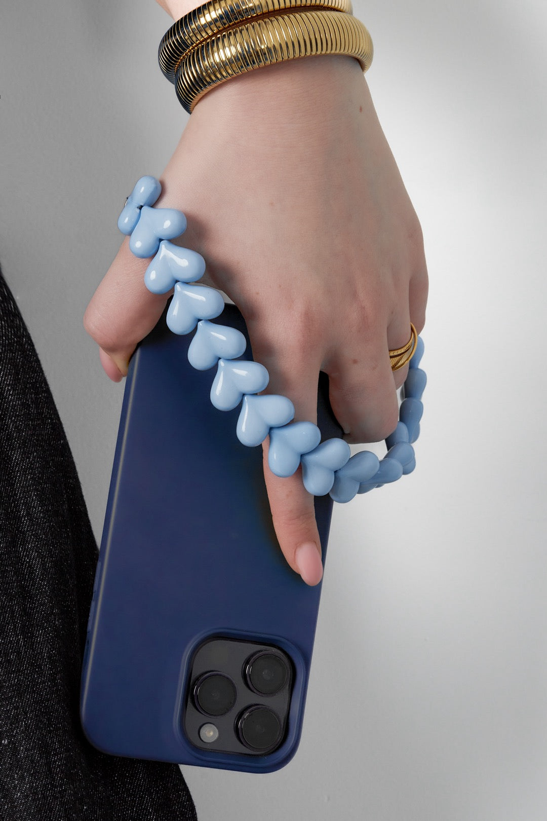 Telefoonkoord hartjes lichtroze