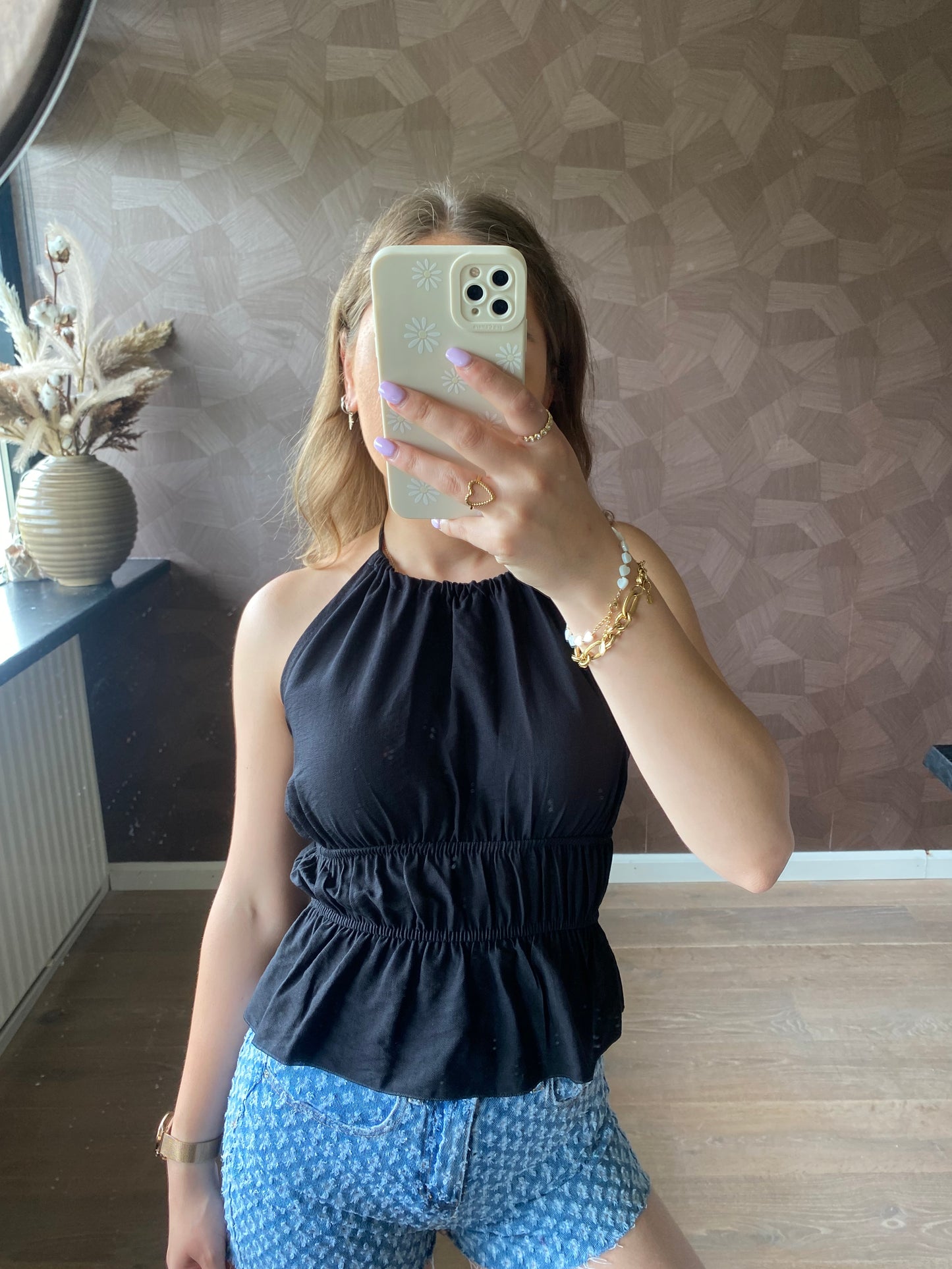 Belle - zwarte halter top