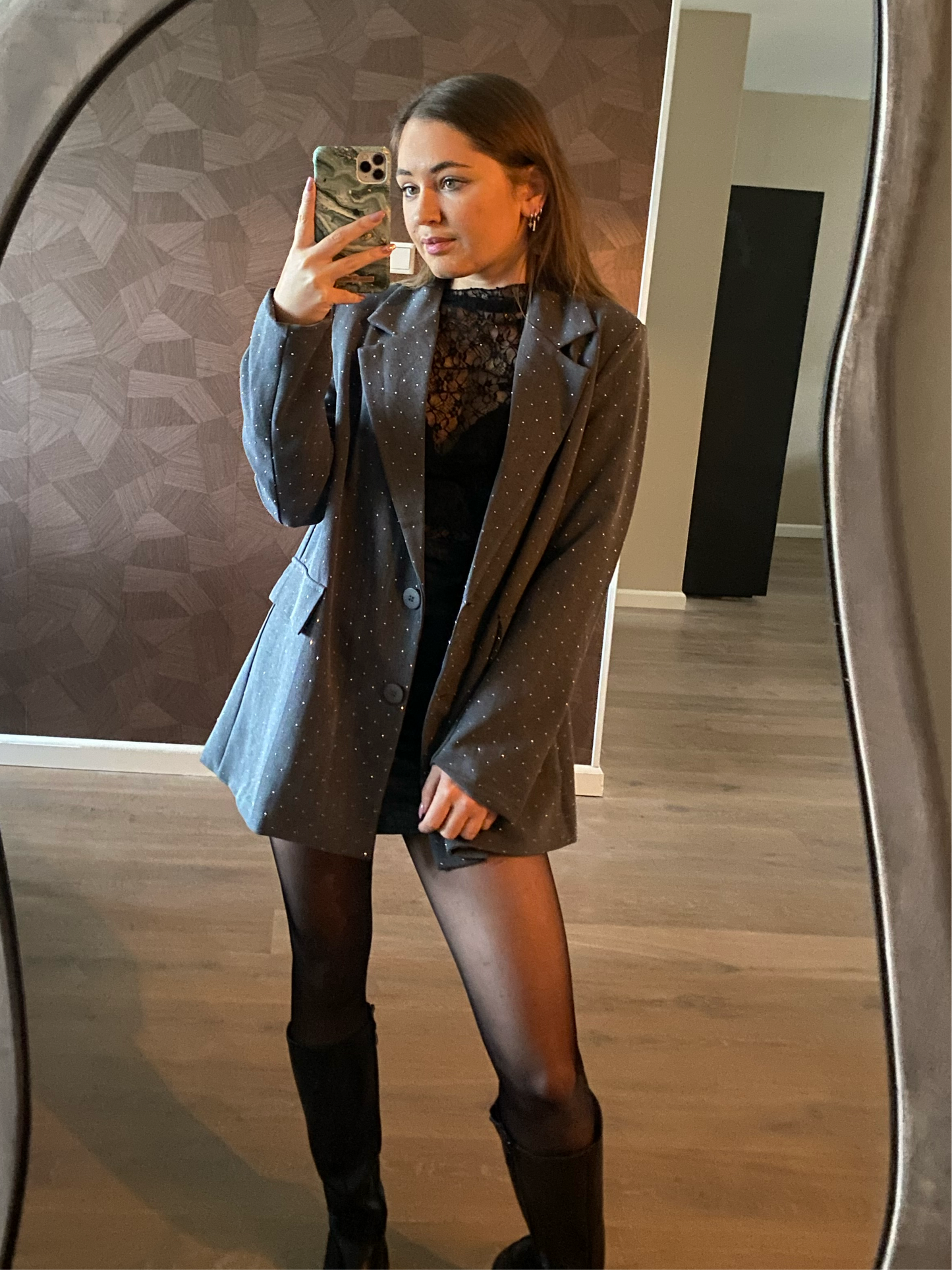 Noé - sparkle blazer grijs