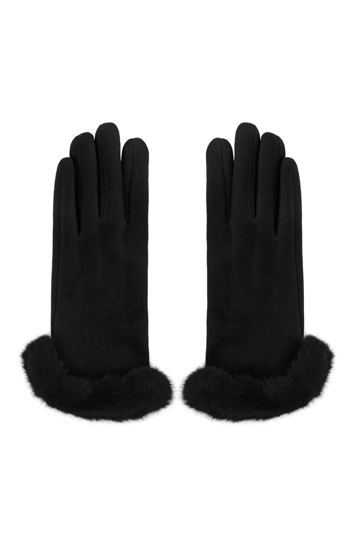 Handschoenen fluffy elegance - zwart