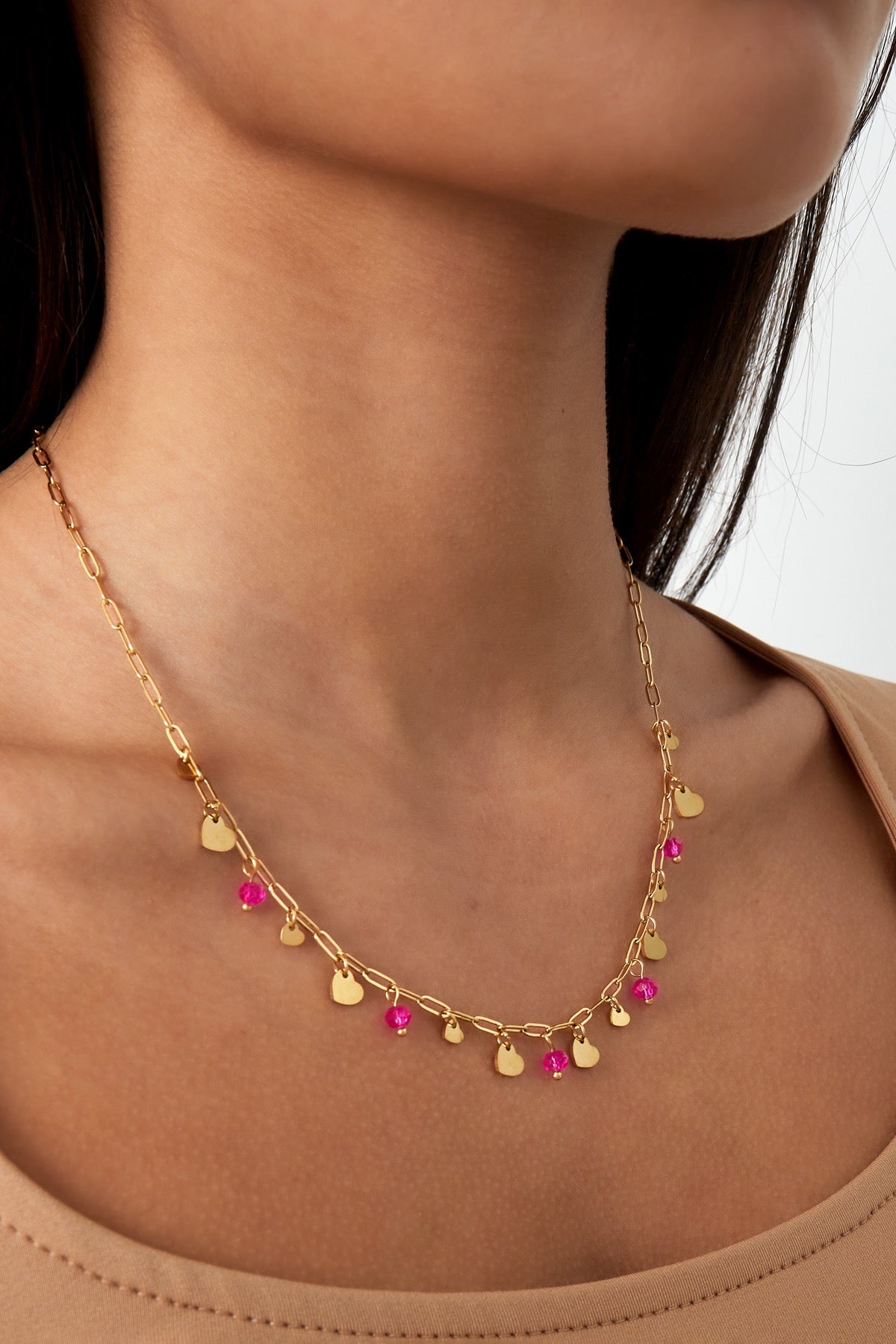 Full of love ketting goud roze