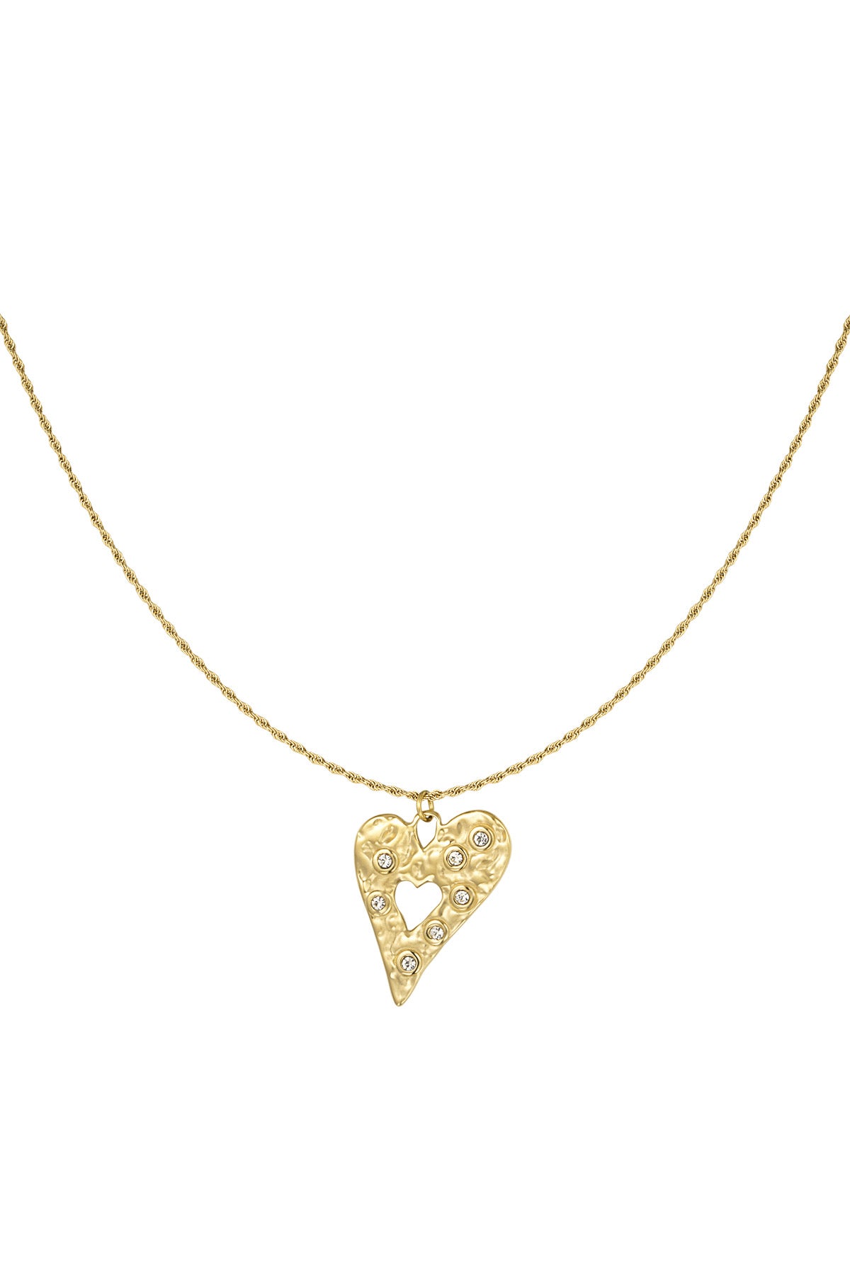 Sparkling heart ketting goud