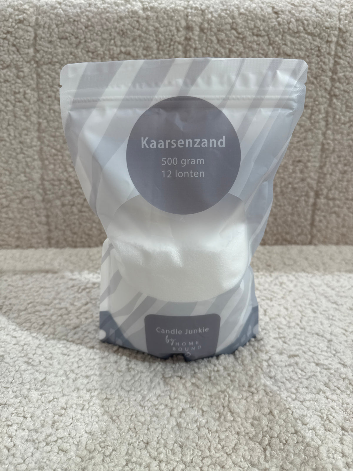 Kaarsenzand Wit Candle Junkie 500 gram & 12 lonten