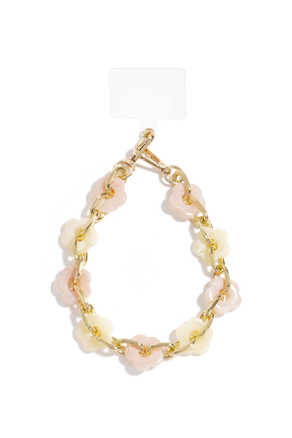 Telefoonkoord bloemen lichtroze