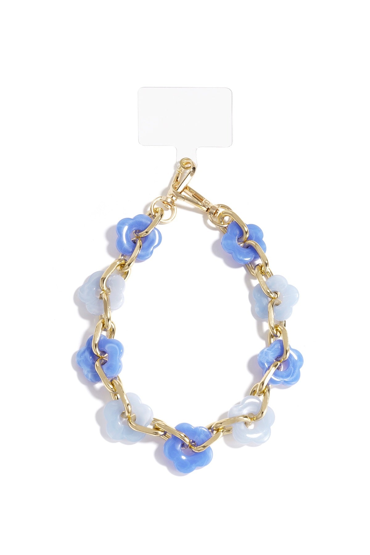 Telefoonkoord bloemen blauw