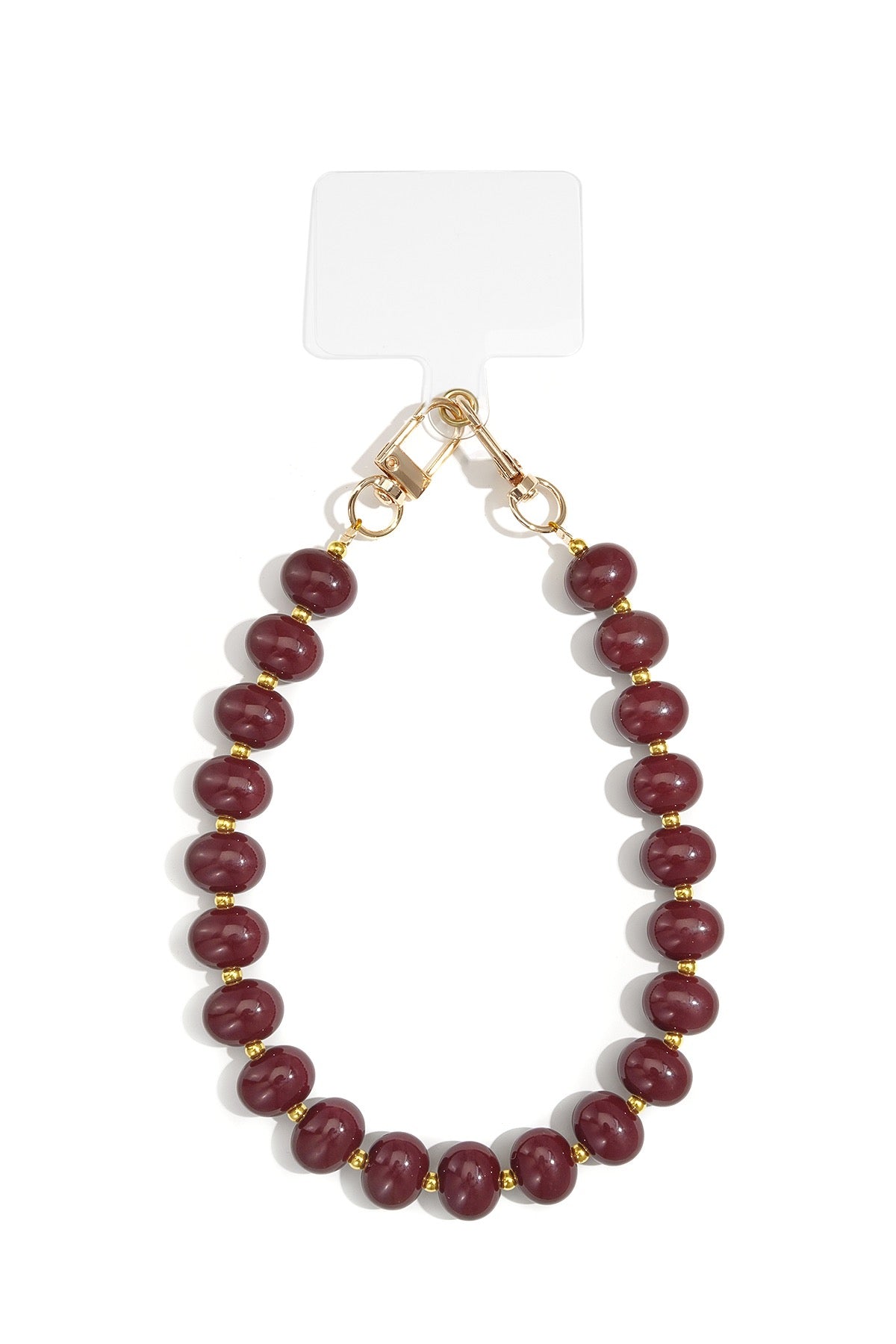 Telefoonkoord kralen bordeaux rood