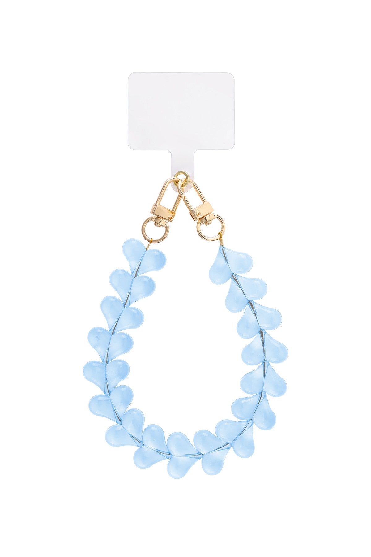 Telefoonkoord hartjes blauw transparant