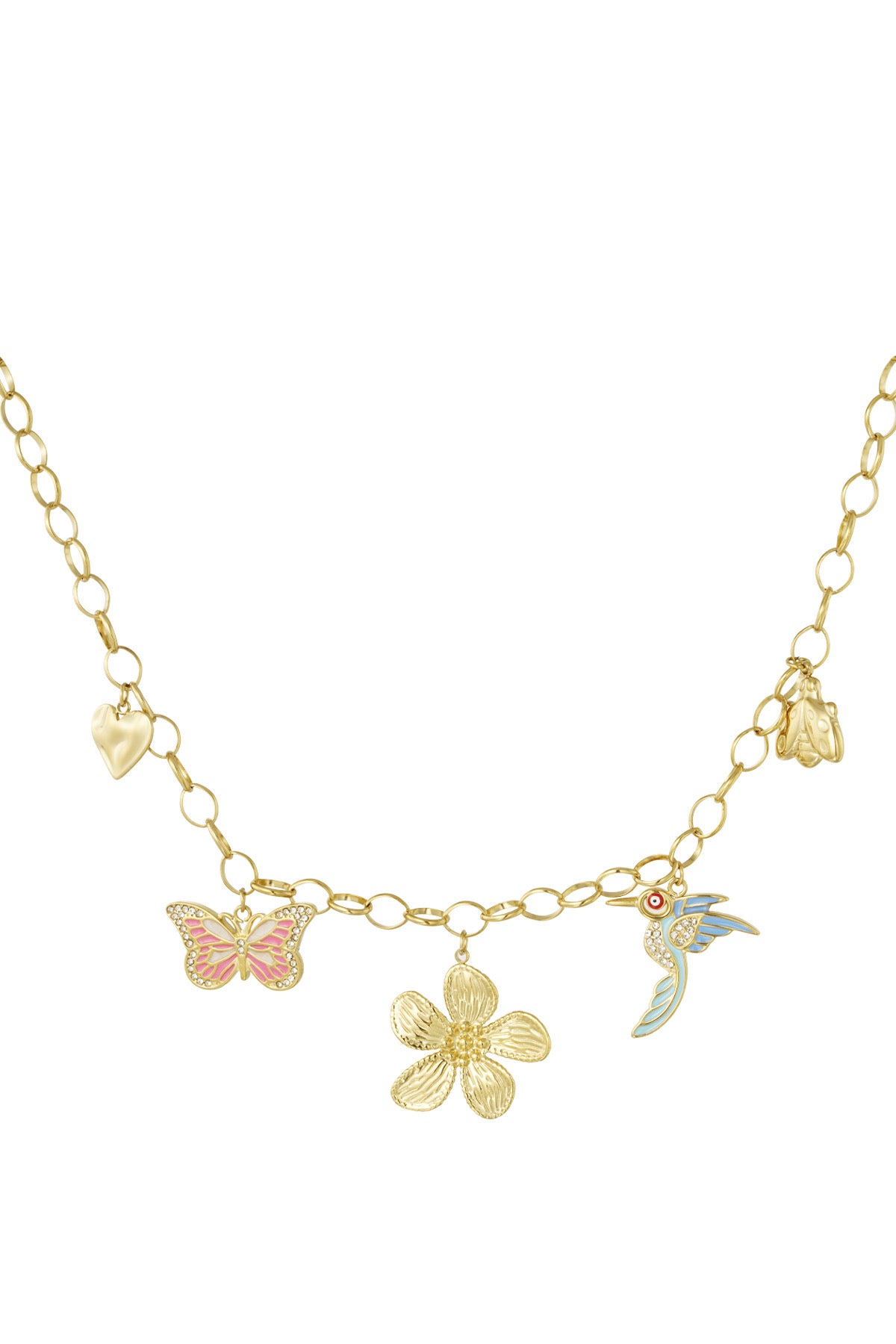 Wild floral bedelketting goud