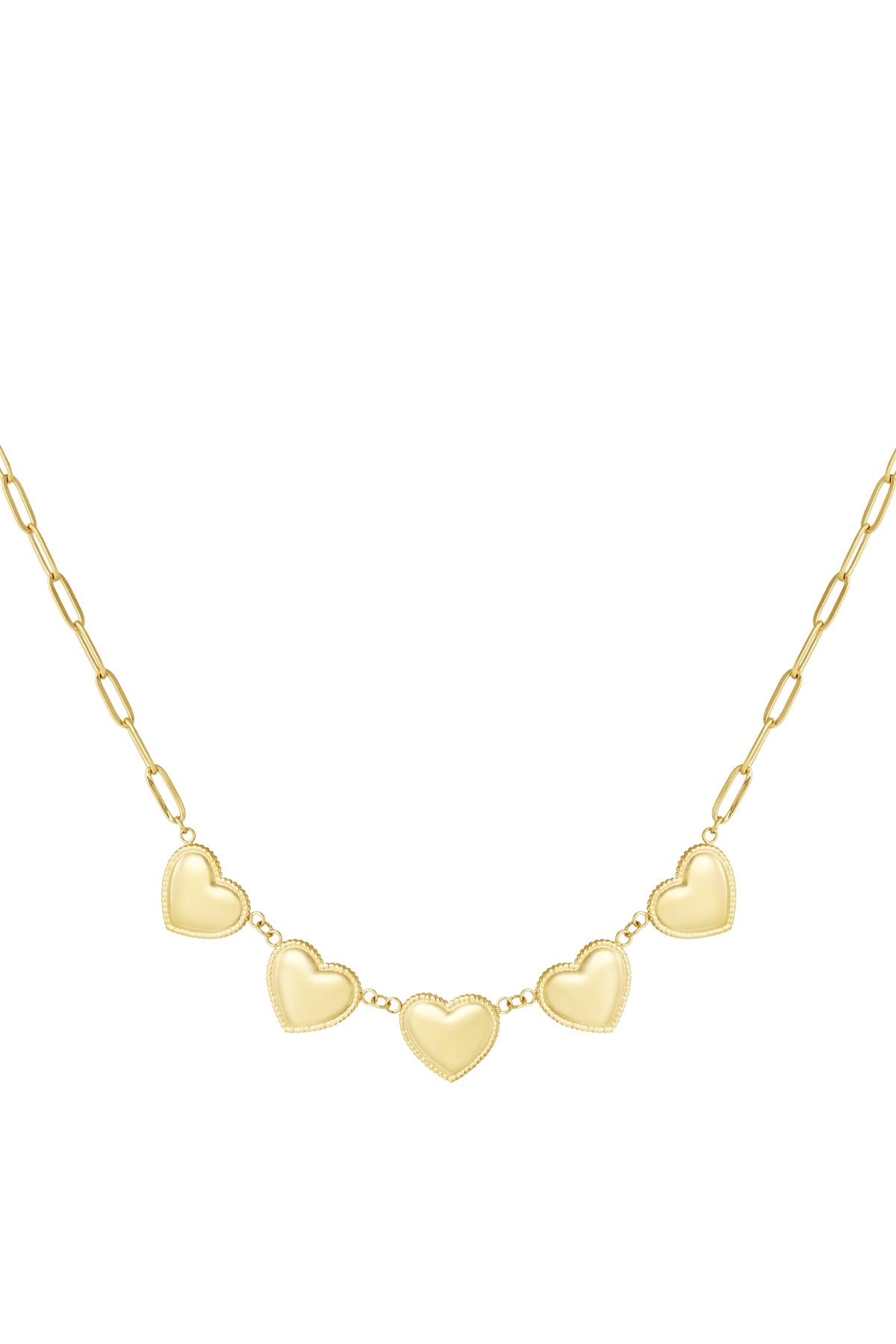 Small hearts studs ketting goud
