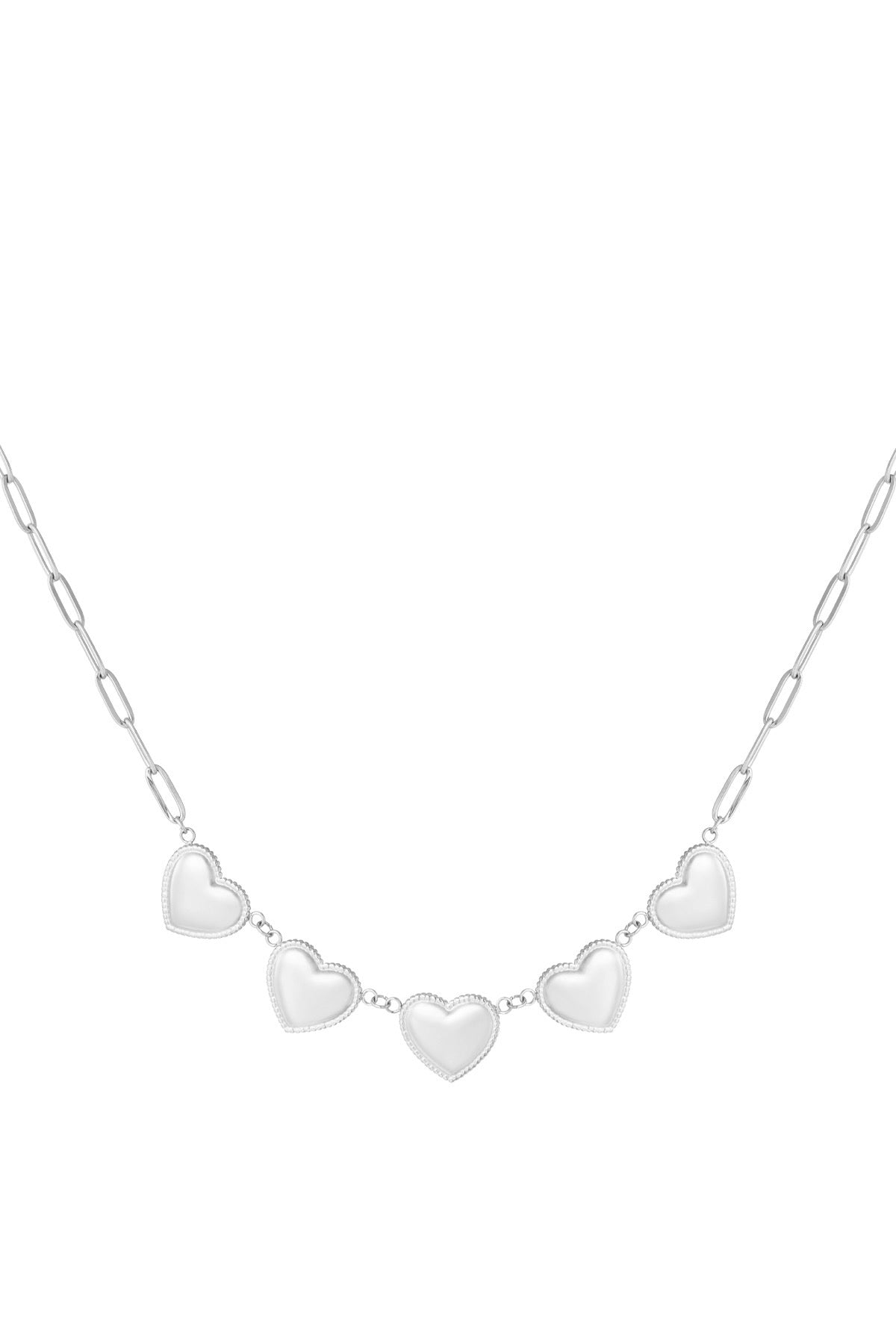Small hearts studs ketting zilver
