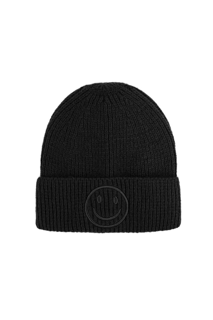 Smiley muts zwart
