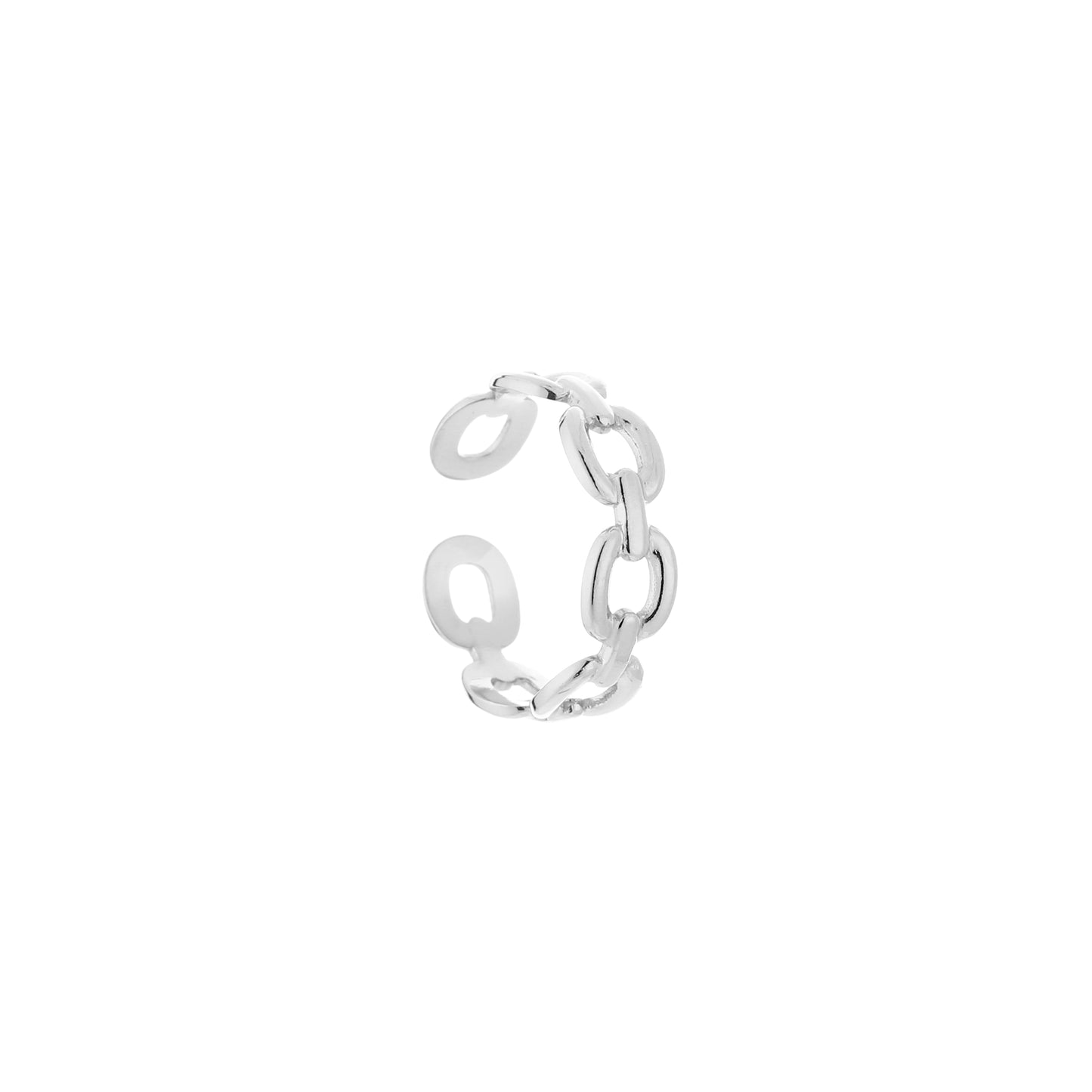 Schakel ring zilver