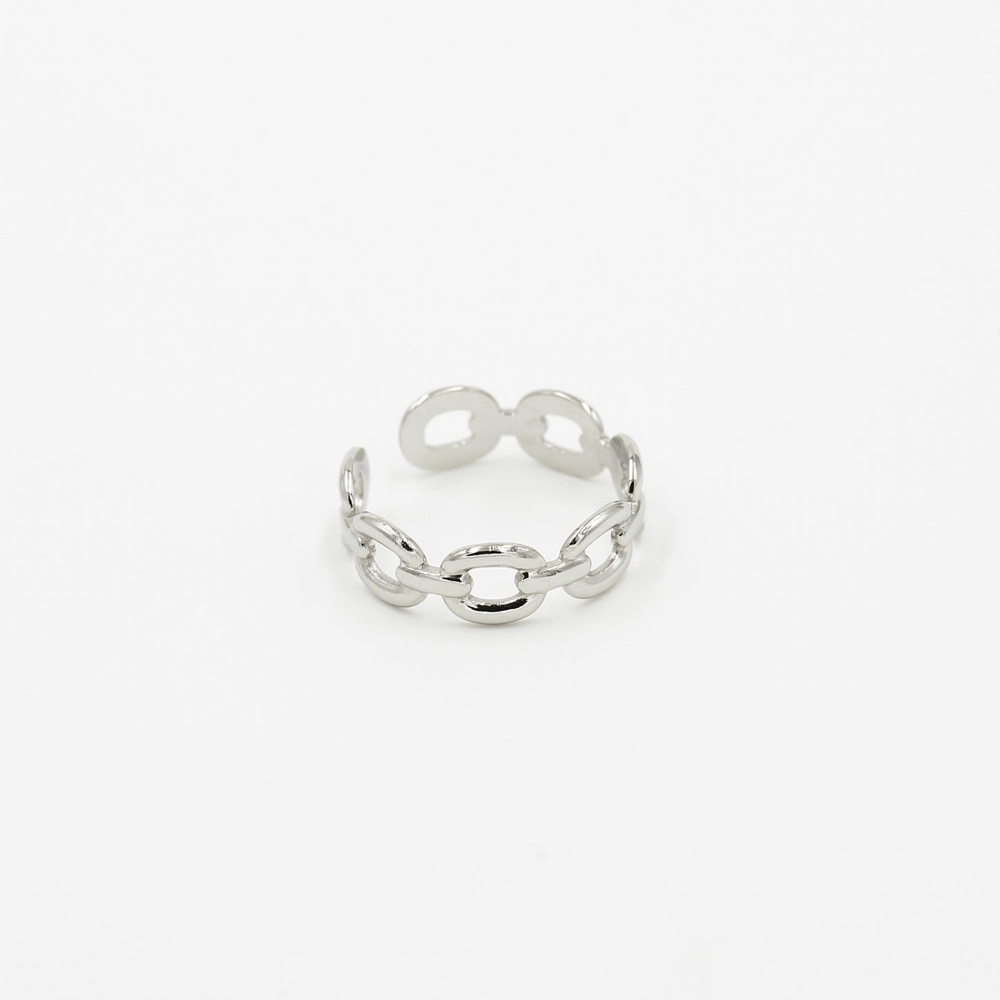 Schakel ring zilver