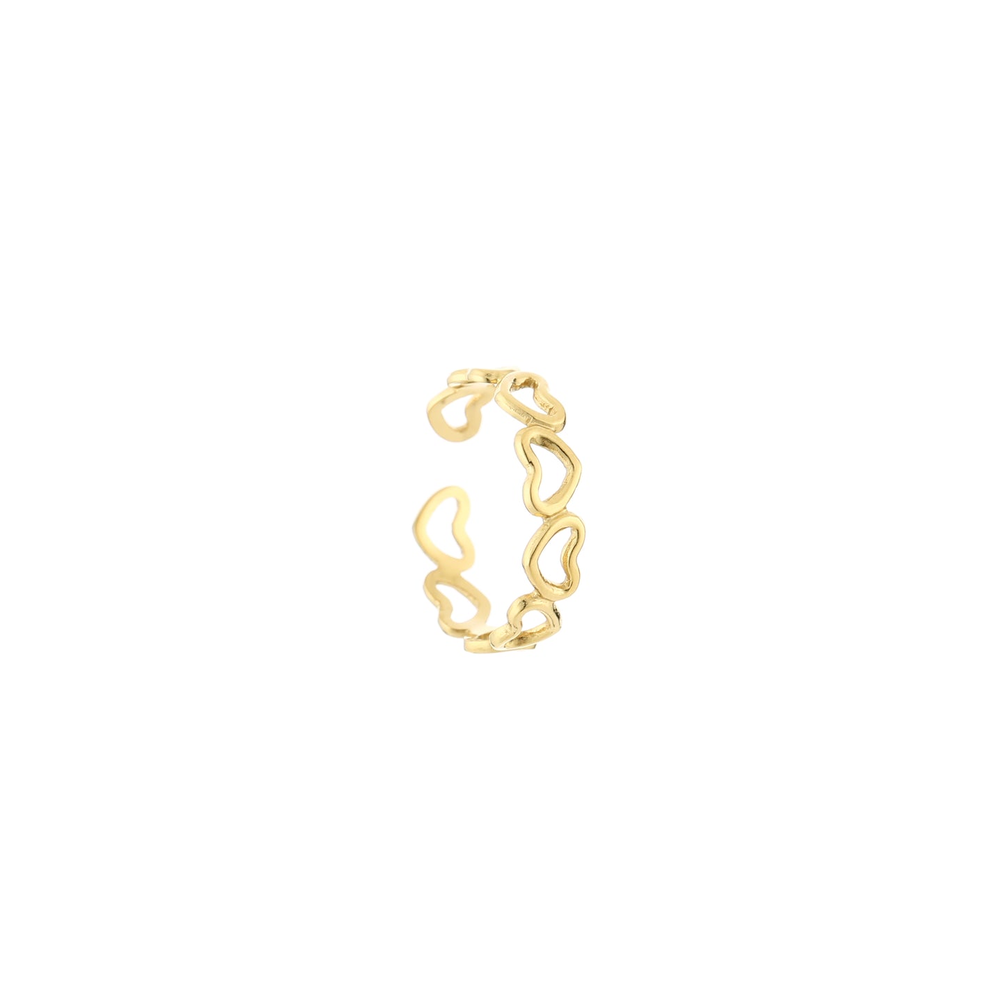 Open hartjes ring goud