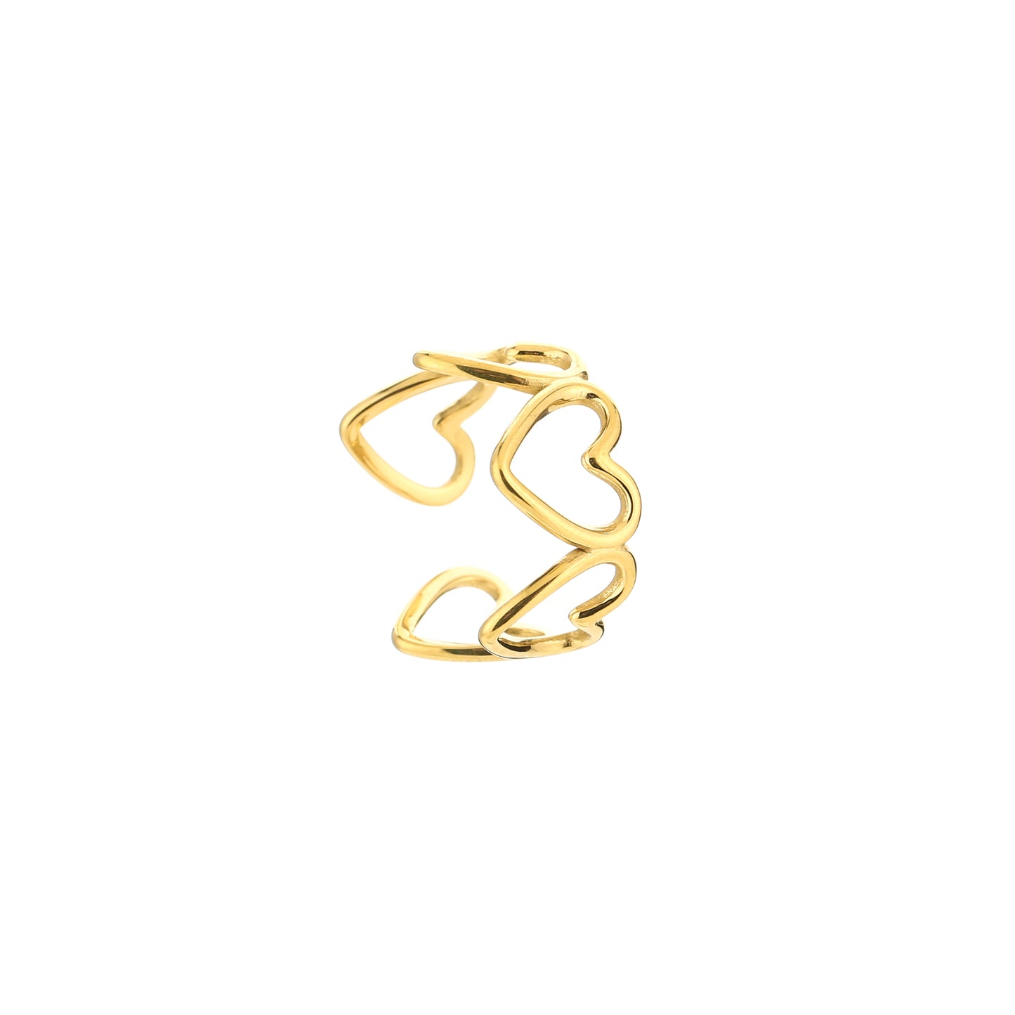 Open hartjes ring goud