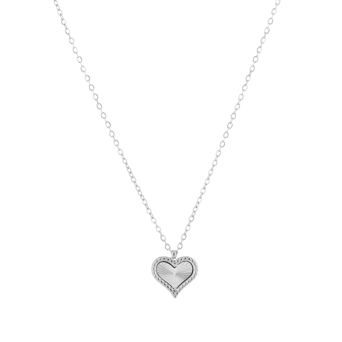 Basic heart ketting zilver