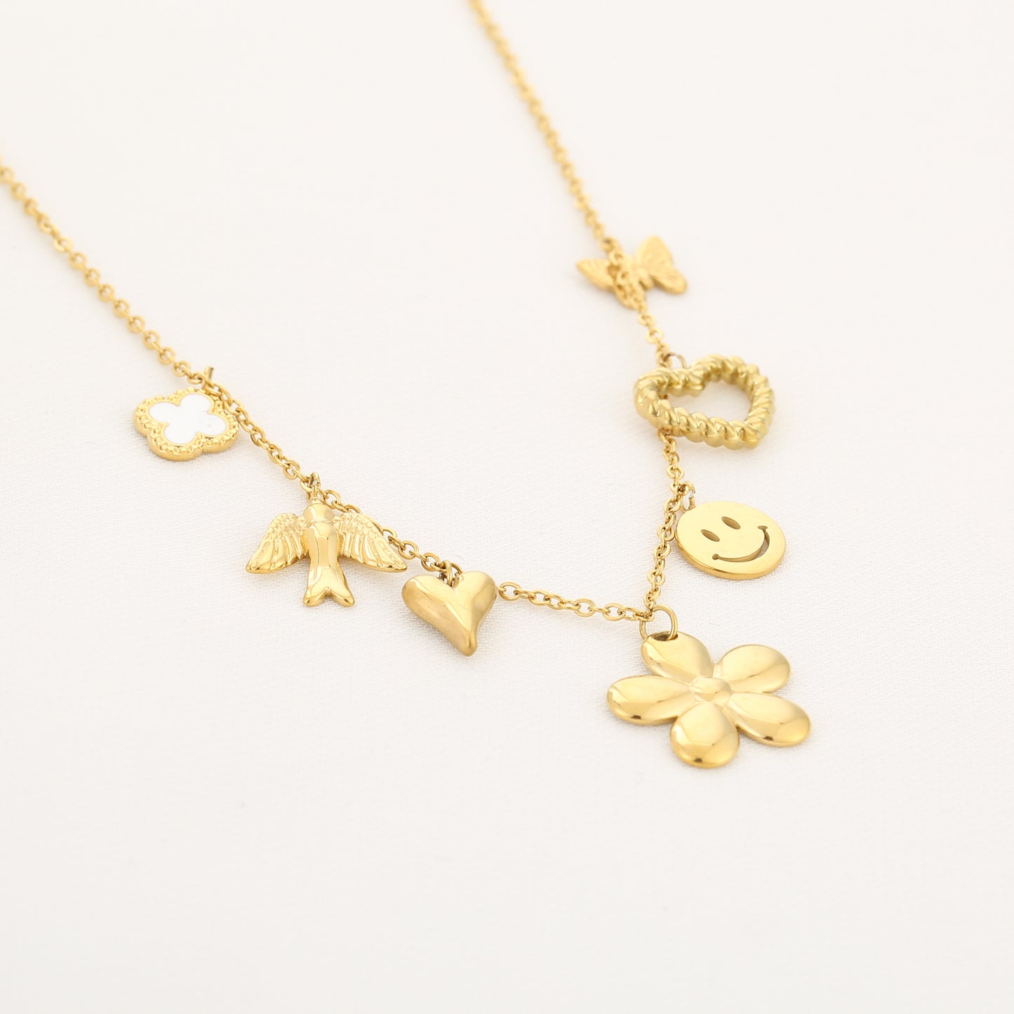 Happy bedel ketting goud