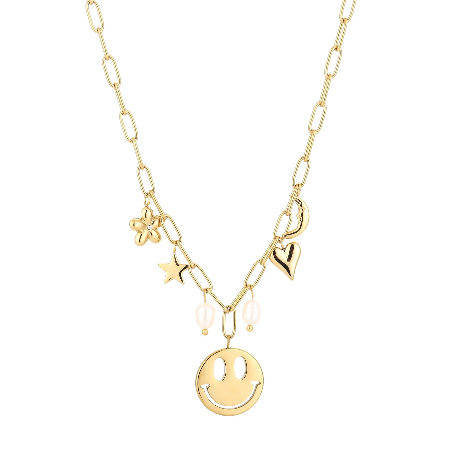 Happy bedels ketting goud
