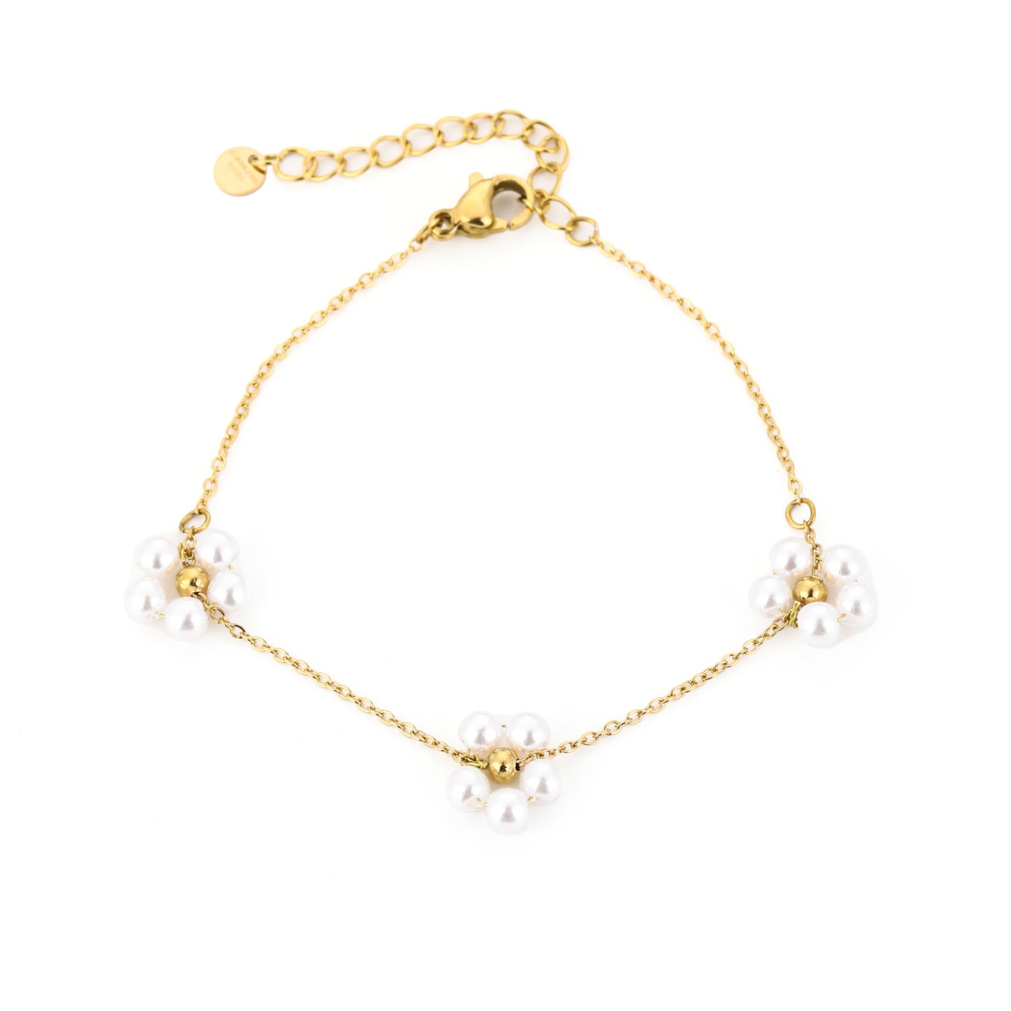 Bloemen armband goud