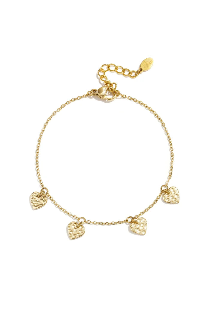 Kleine hartjes armband goud