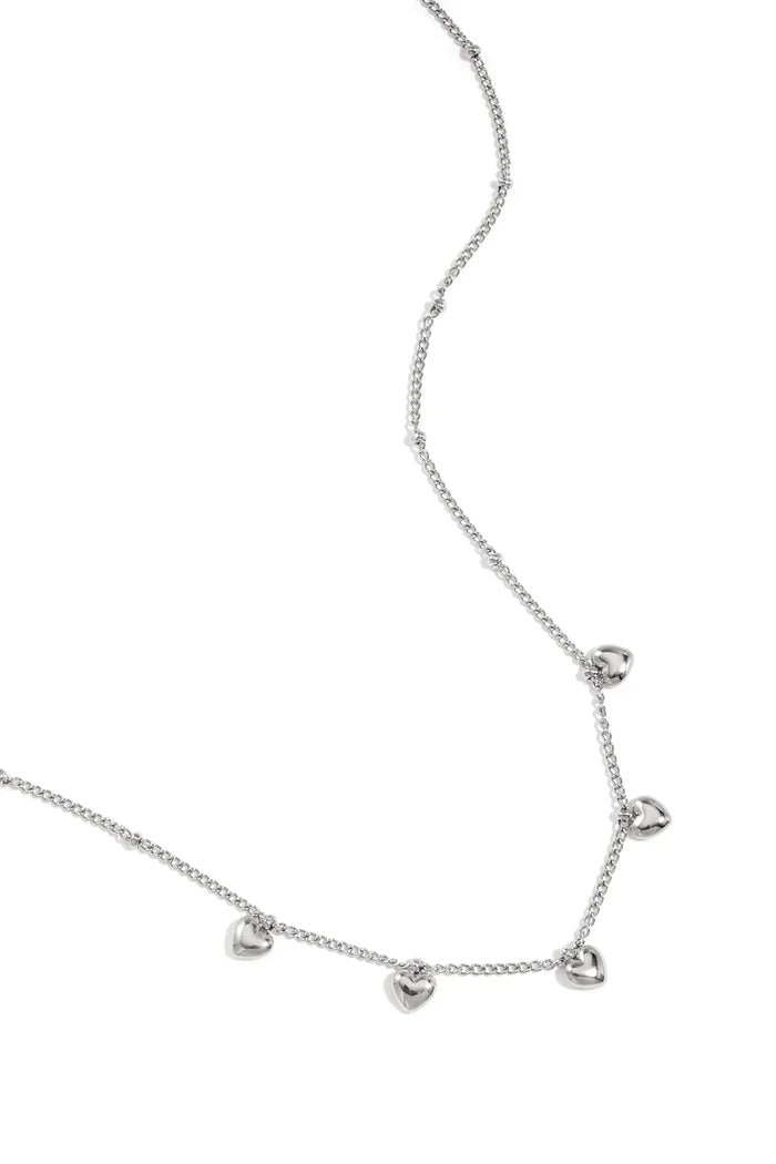 Kleine hartjes minimalistische ketting zilver