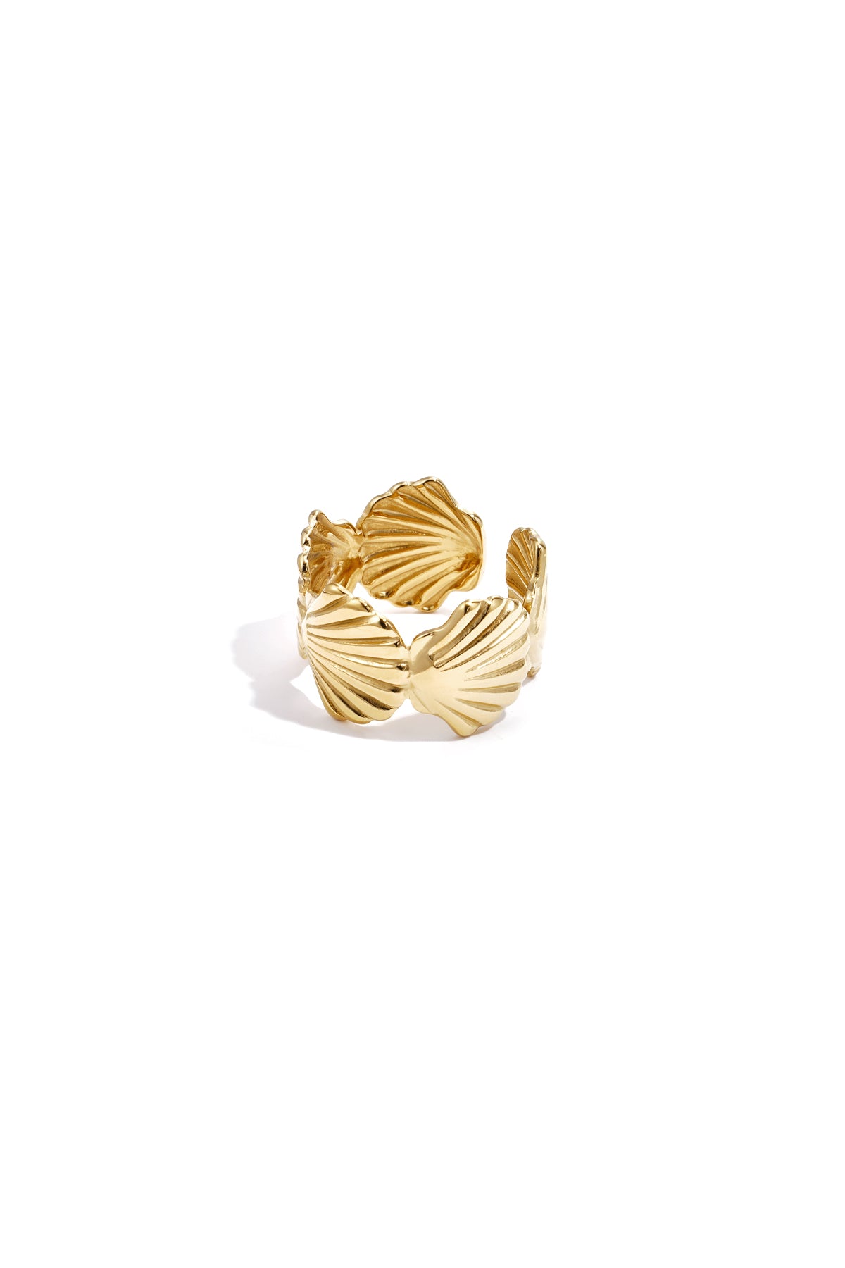 Chunky ring met schelpen goud
