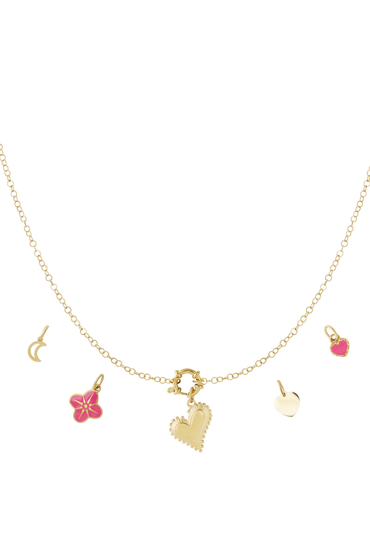 DIY chunky hart ketting goud