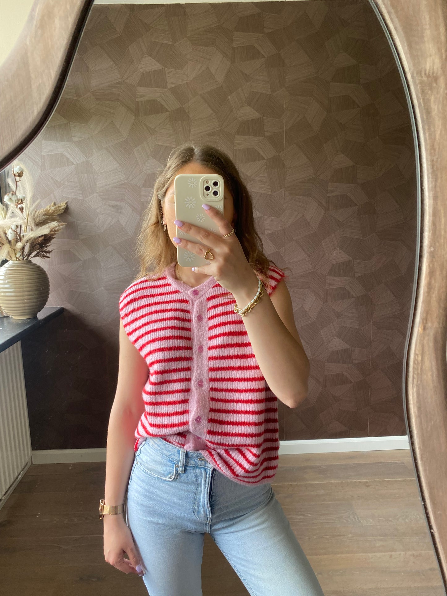 Casual dames vestje zonder mouwen met strepen en zachte stof – trendy voor elk seizoen