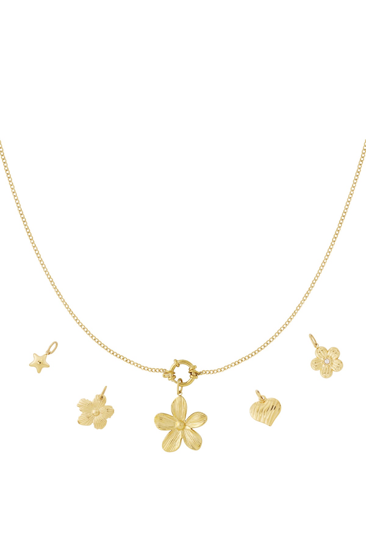 DIY bloemenketting goud