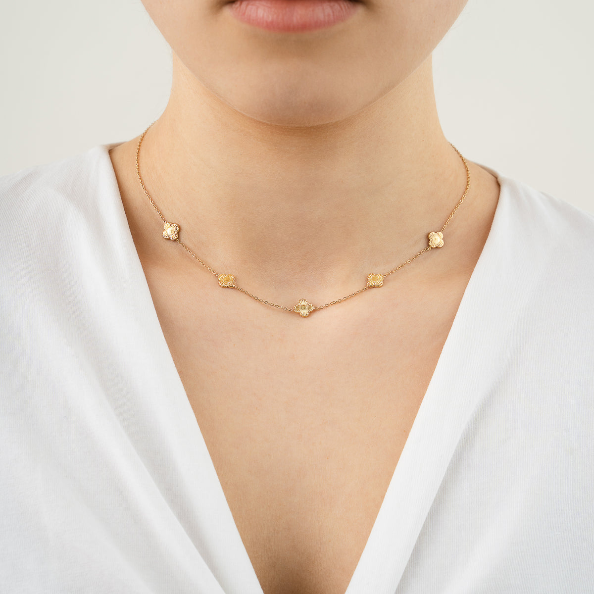 Klavers ketting goud