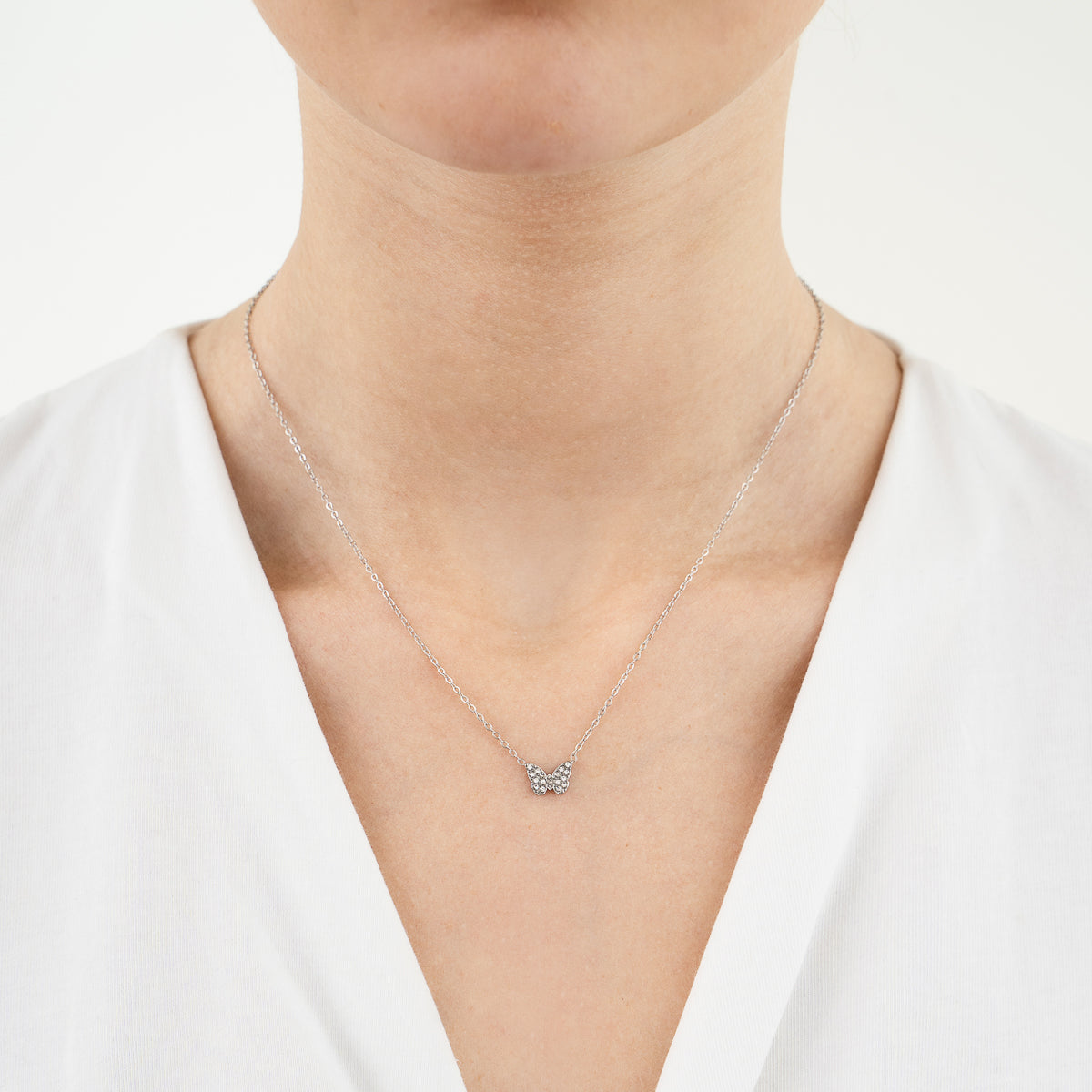 Vlinder ketting zilver
