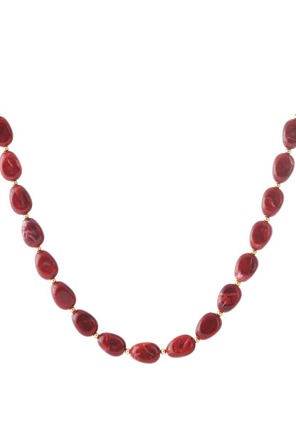 Ketting acryl kralen bordeauxrood