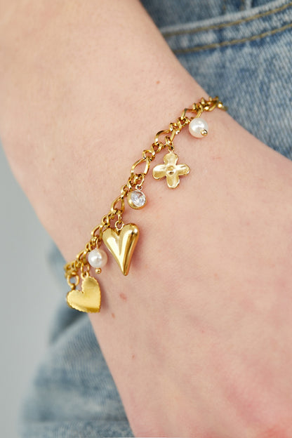 Sparkling love armband goud