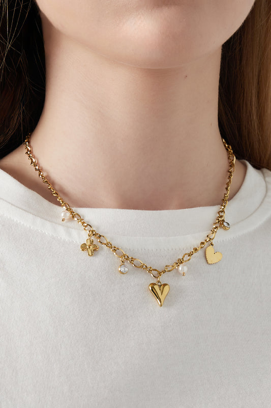 Sparkling love ketting goud