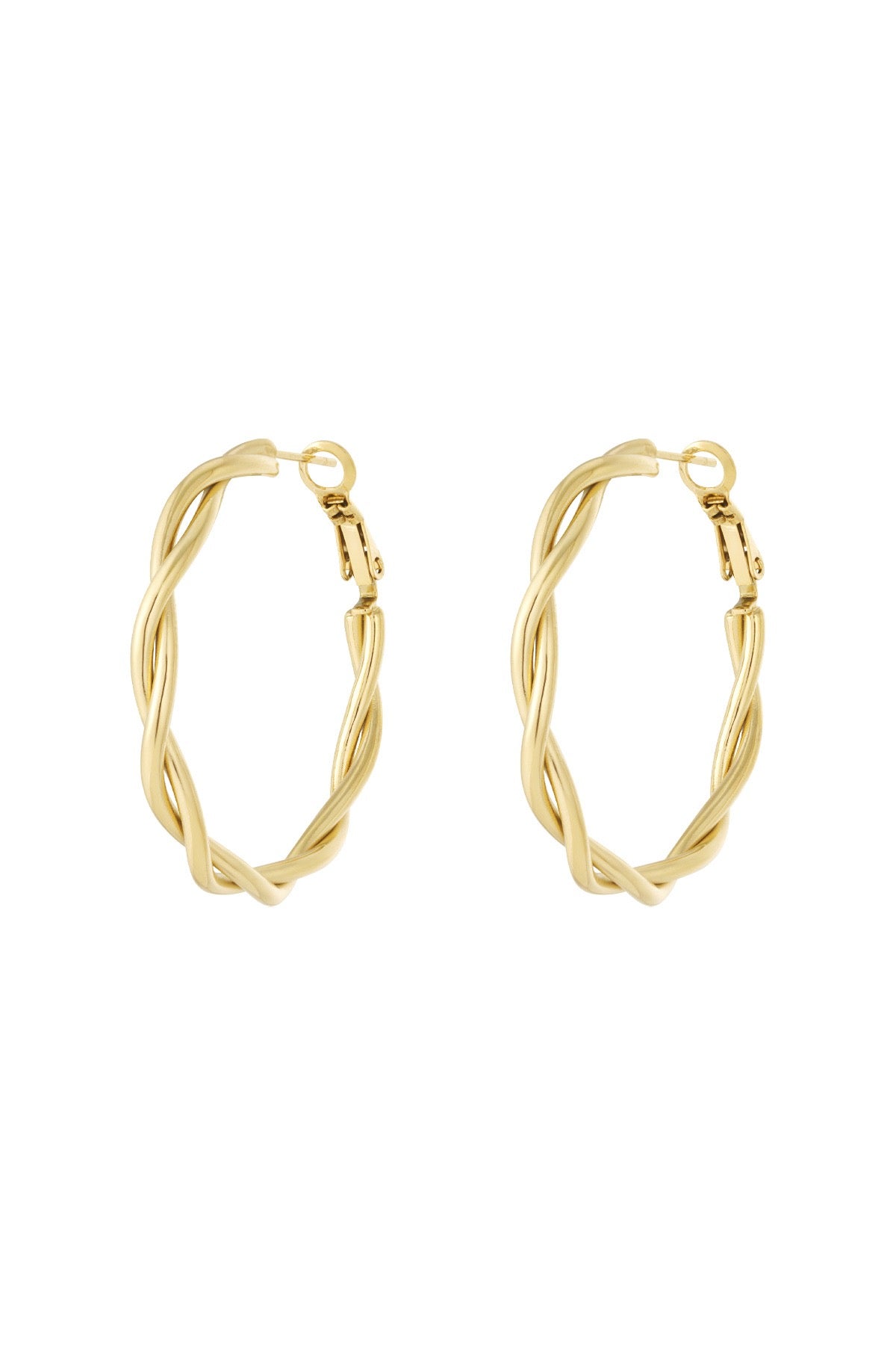 Twisted hoops oorbellen goud