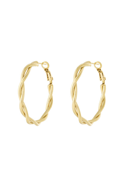 Twisted hoops oorbellen goud