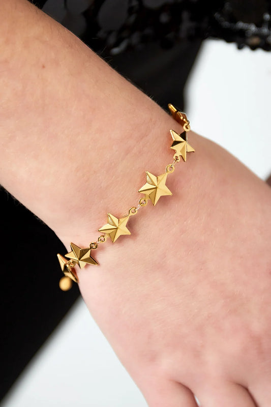 Star lover armband goud