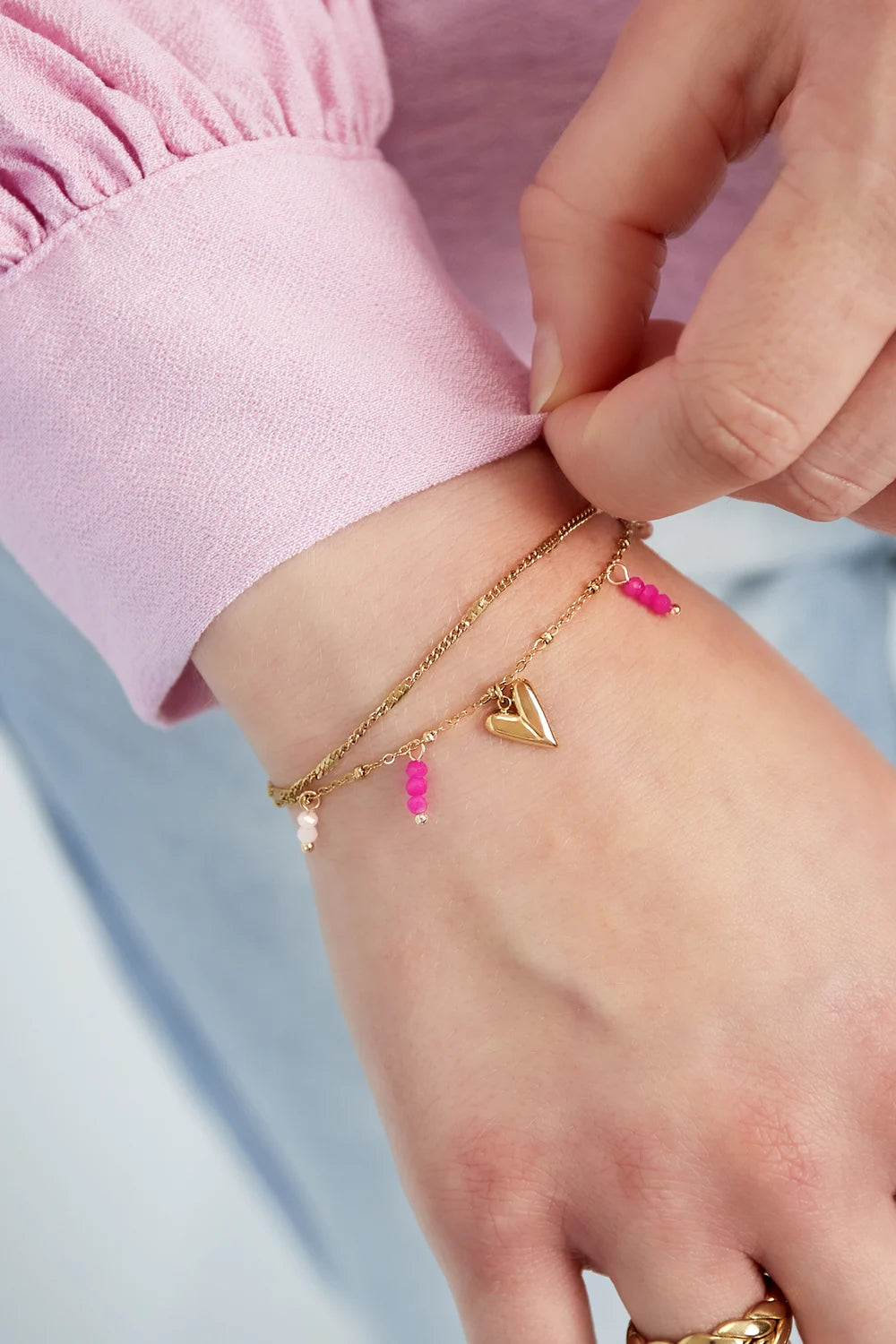 Dubbele liefde armband zilver