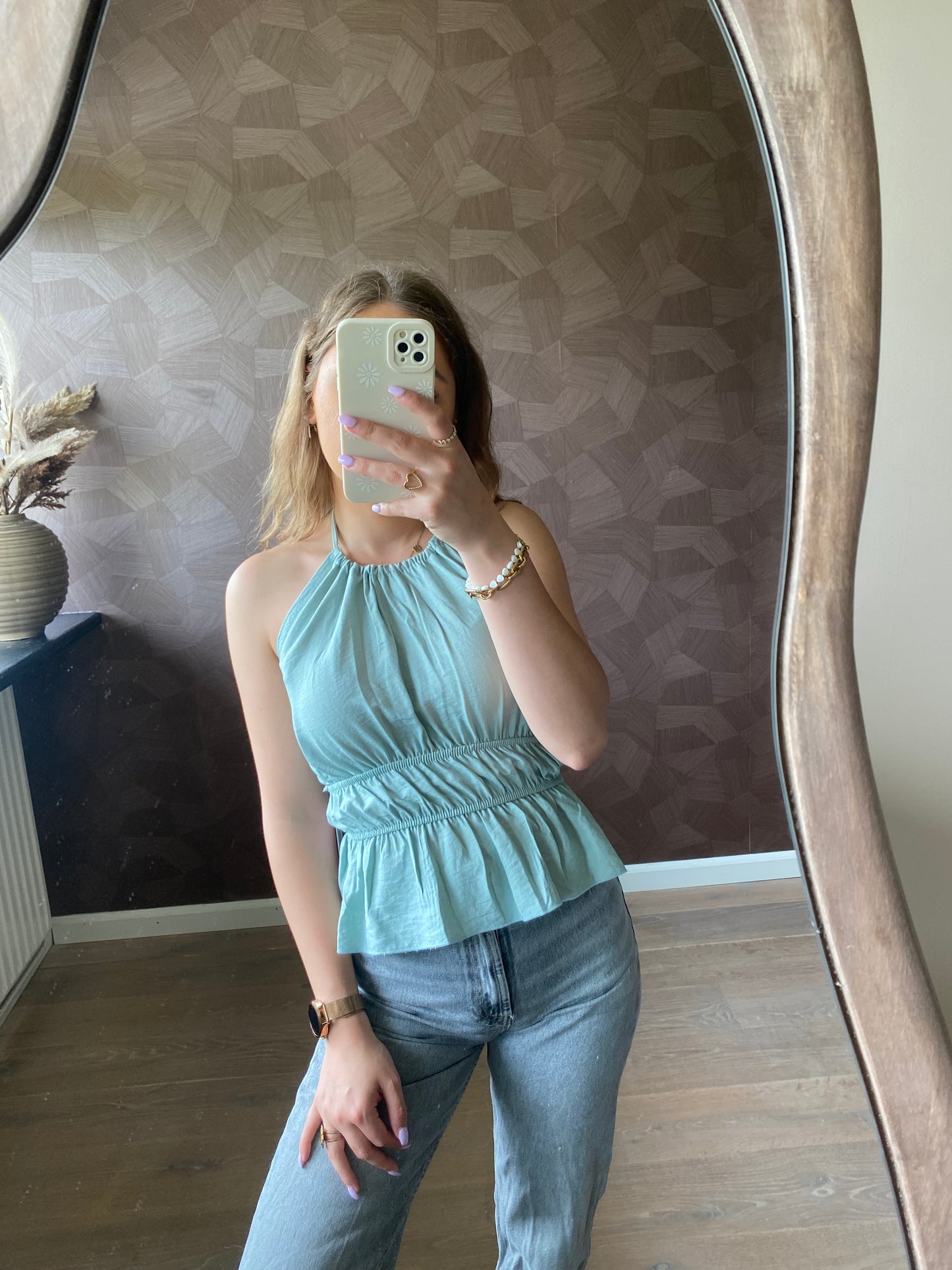 Belle - mintgroen halter top